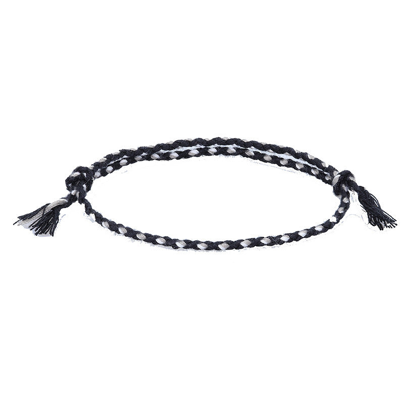 Wholesale Safety Buckle Four Strands Color Hand Woven Polyester Cotton Bracelet